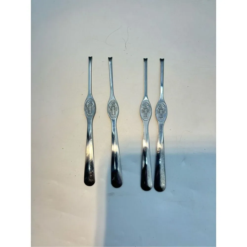 Title: Set of 4 Stainless Steel Lobster Picks – Seafood Crackers Tools – Engrave